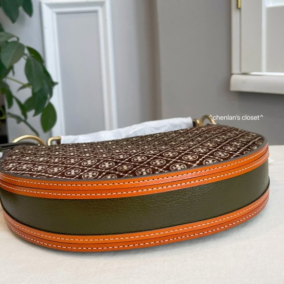 🔥NeW! Tory Burch T Monogram Haircalf Mini Crescent Bag - Picture 9 of 15